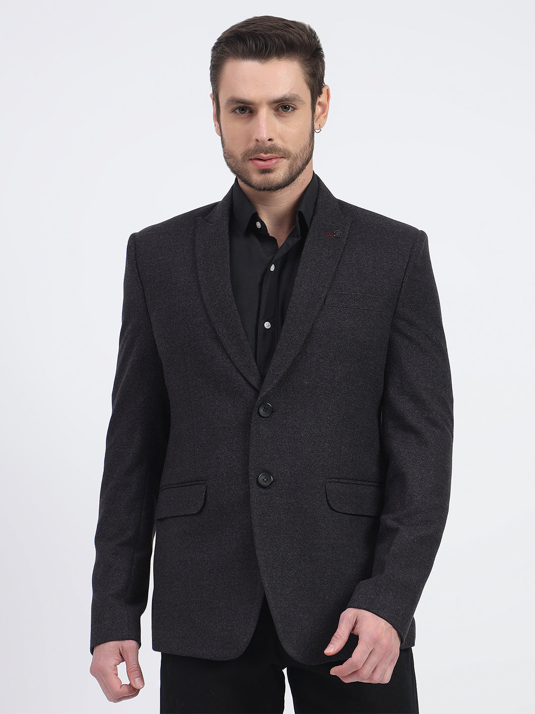 Darelooks Men's Classic Woolen Blazer for Office & Formal Wear (Shadow Gray)